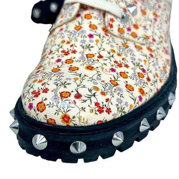 Schutz Andrea Lace Up Studded Floral Combat Boots - Picture 5 of 15